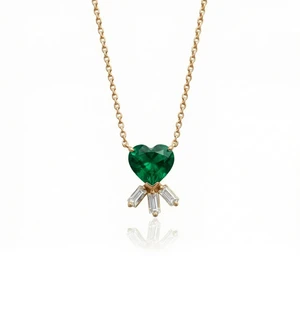 Kaleidoscope Heart Emerald Necklace