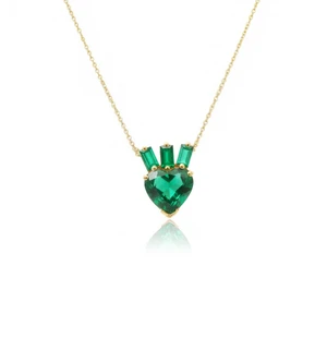 Kaleidoscope Heart Emerald Necklace