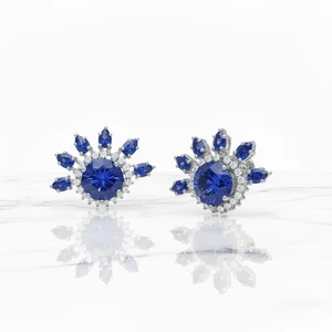 Sapphire and Diamond Studs
